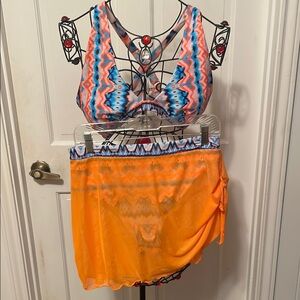 👙👙👙BOGOHO👙👙👙Colorful Zigzag Bikini Set—XL